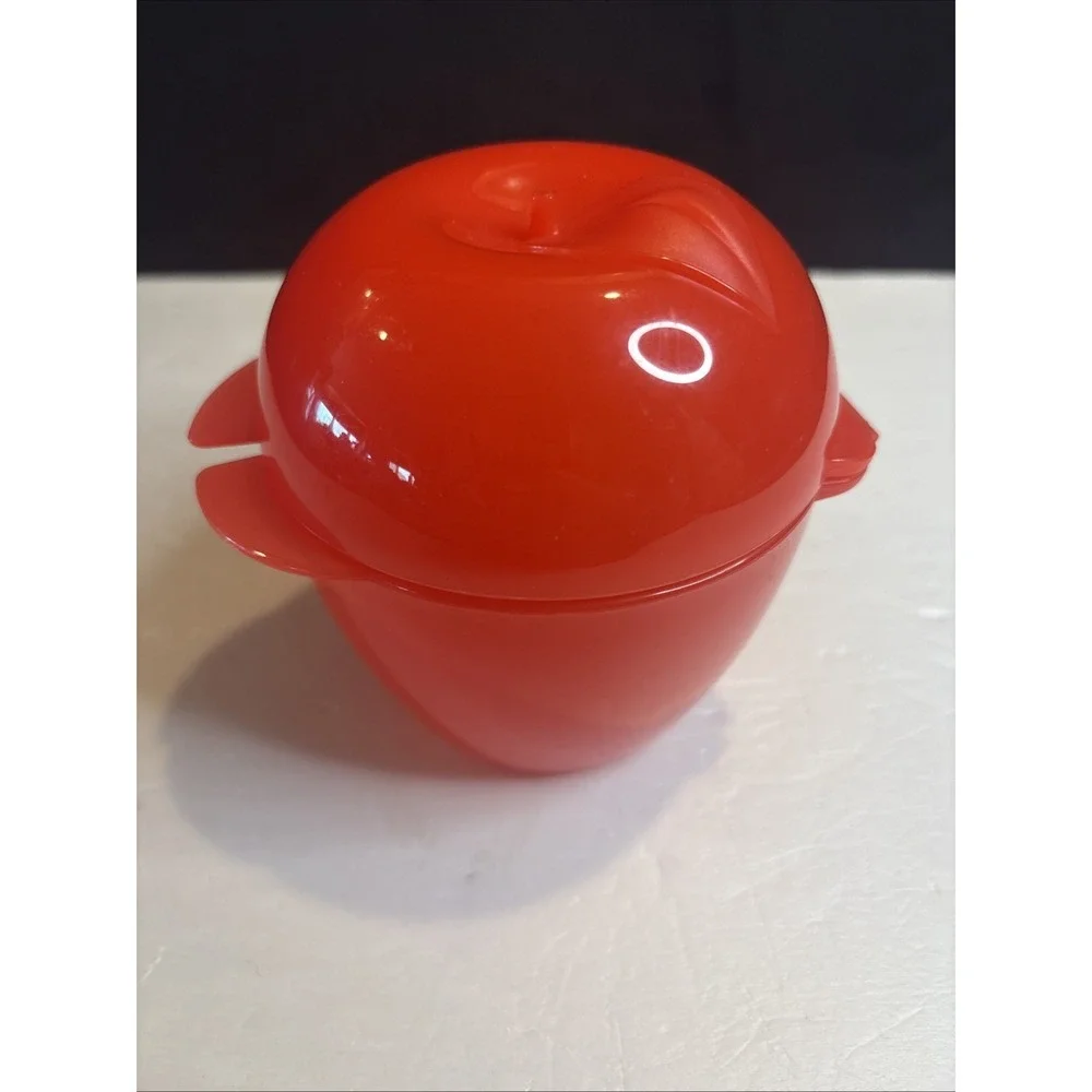 Tupperware Forget Me Not Red Apple Container Hinged Lid Storage 4941A